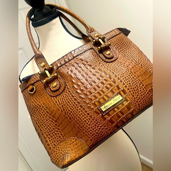 💥⭐️ VINTAGE ETIENNE AIGNER  🔥Quality Leather Brown Crocodile Satchel 🔥 - Picture 12 of 12